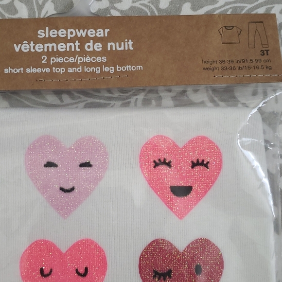 Crazy 8 Hearts & Stripe Pajama Set New NWT - Picture 3 of 6